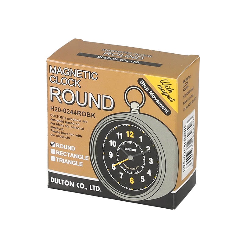 H20-0244ROBK/MAGNETIC CLOCK ROUND BLACK/DULTON/ダルトン